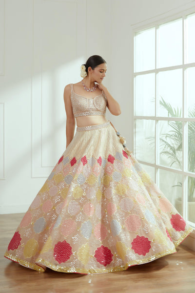 Coral Mist Lehenga