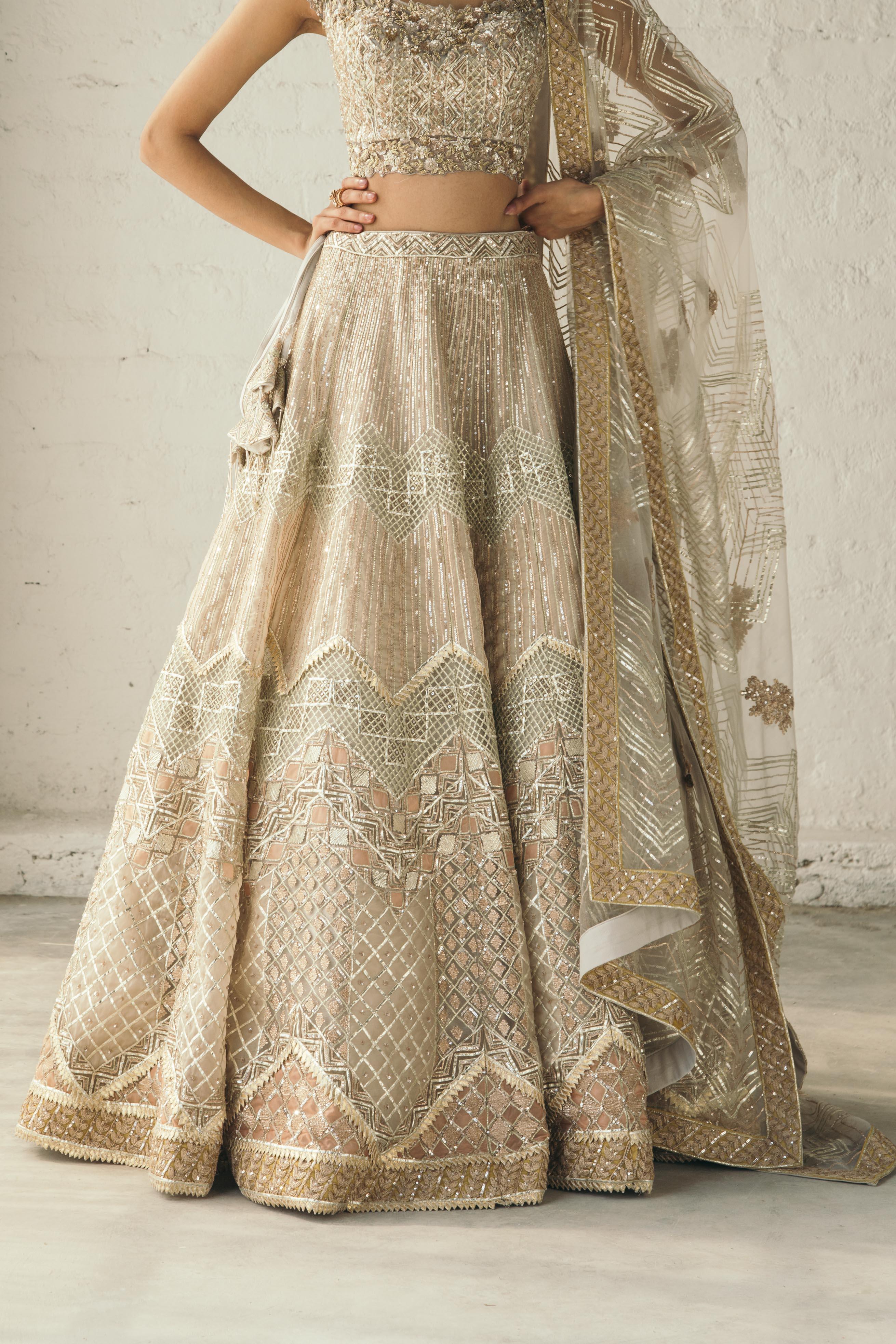 Cinnamon Shimmer Lehenga - Studio Iris India