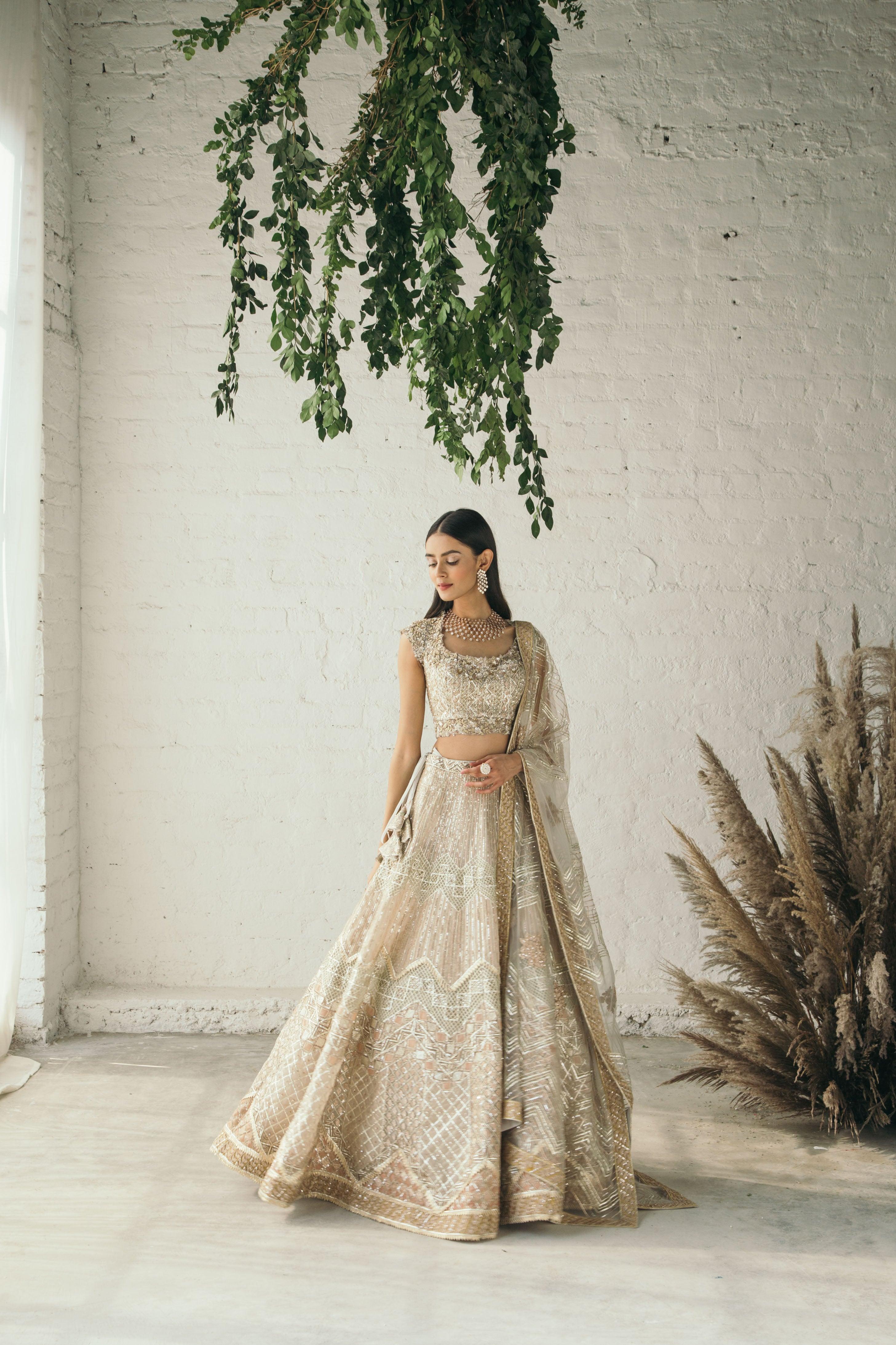 Cinnamon Shimmer Lehenga - Studio Iris India